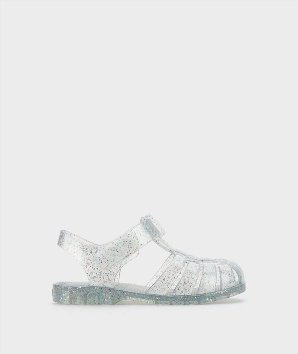 NEW IGOR girls clasica cristal sandal in transparent multi glitter